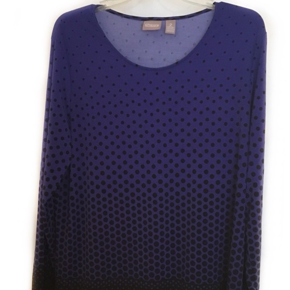 Chico's Tops - Chico’s Purple Black  Polka Dot Stretch Top